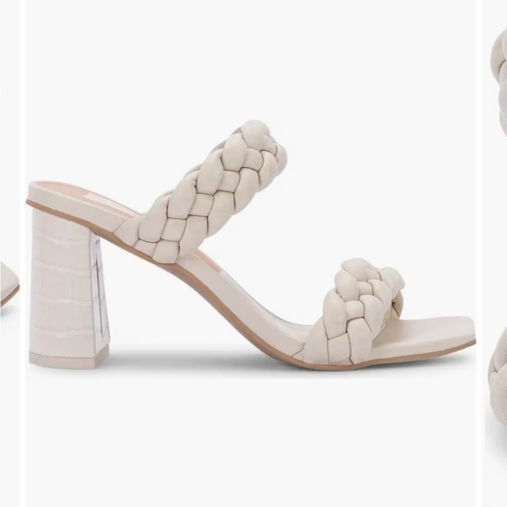 Dolce Vita Paily White/Cream Braided Heels